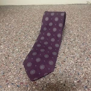 Vintage Brooks Brothers Men’s Necktie 100% Silk Made In USA Purple Flowers